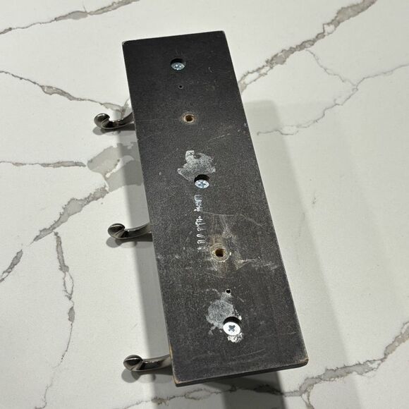 Black Decorative Scroll Die-cast Zinc Metal Silver 3-Hook Wall Hooks Fiberboard - Picture 8 of 10